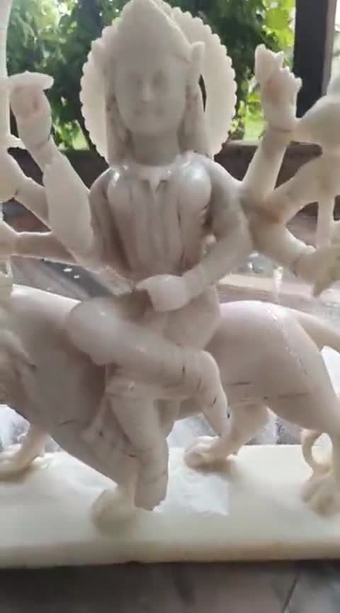 Marble Durga Maa, before colour - Raadhaye Arts