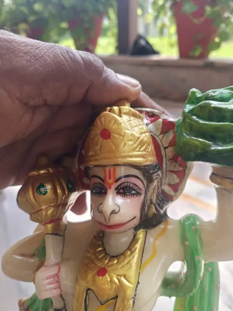 Hanuman Ji face close-up - Raadhaye Arts murti painting work