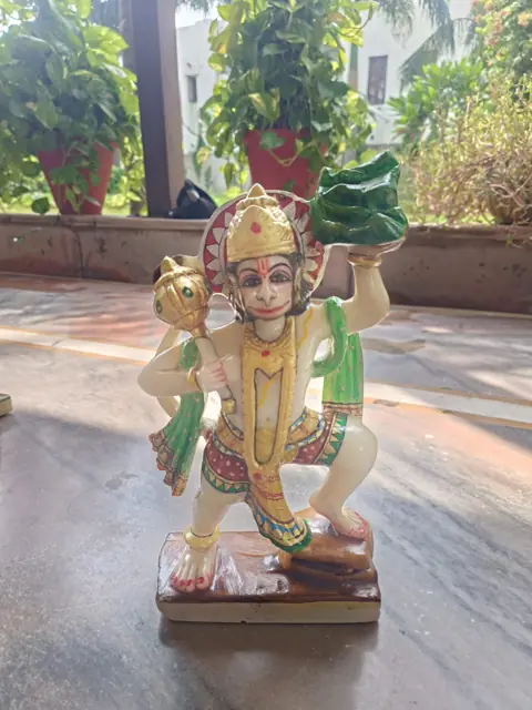 Hanuman Ji with gada - Raadhaye Arts murti painting work