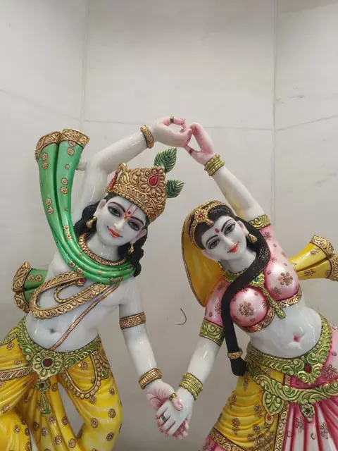 Raas Leela Radha Krishna - Raadhaye Arts murti painting work