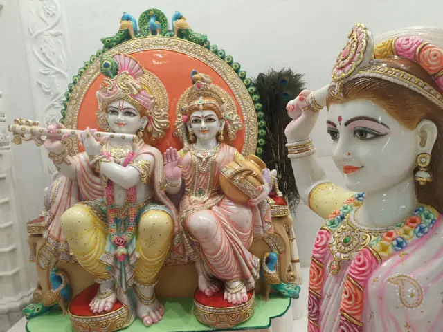 Radha Krishna with sakhi