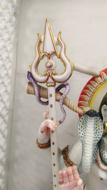 Trishul & snake detailing - Raadhaye Arts murti painting work