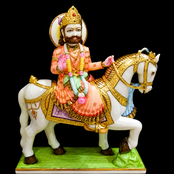 Baba Ramdev Ji Horse Rider Marble Murti