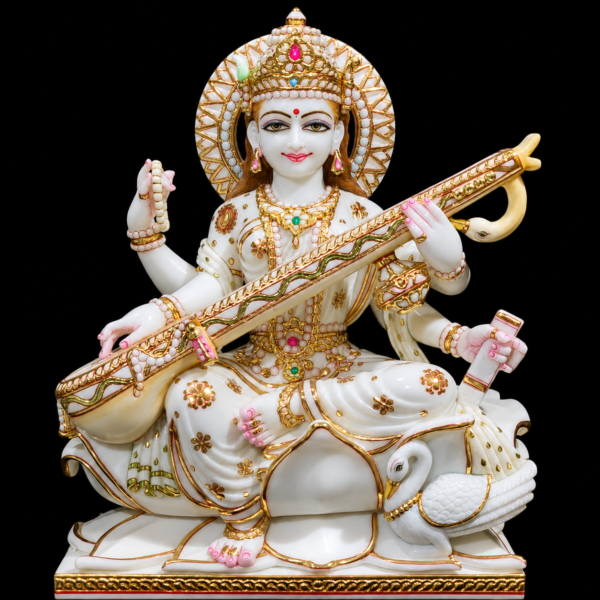 Bharati Devi Maa Saraswati Marble Murti