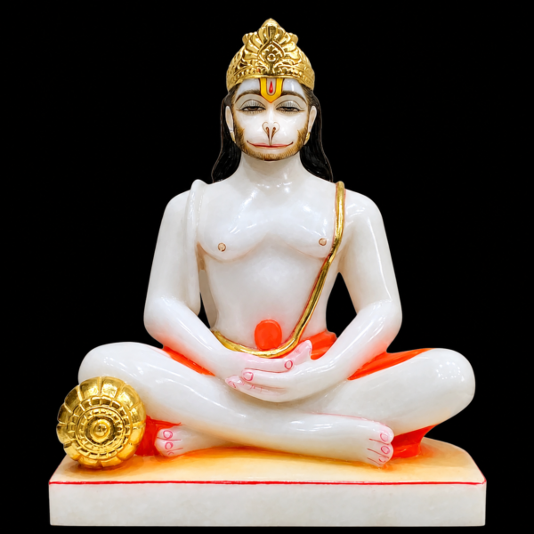 Dhyan Mudra Hanuman Marble Murti