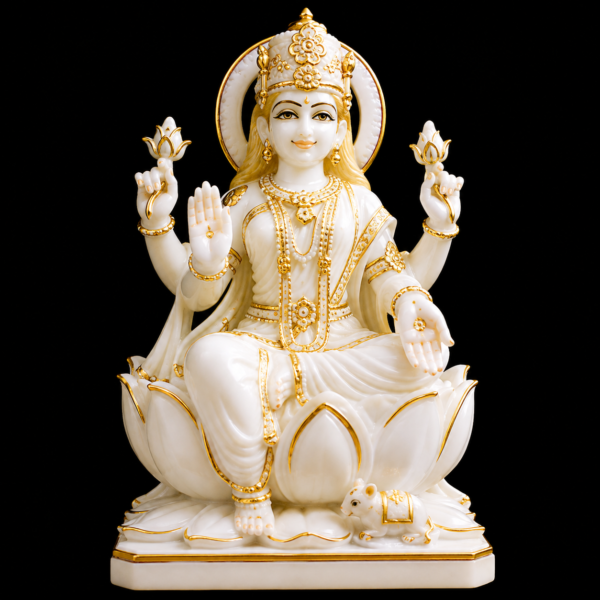 Gajalakshmi Maa Lakshmi Marble Murti
