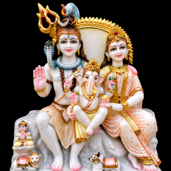 Kailash Darshan Shiv Parivar Marble Murti