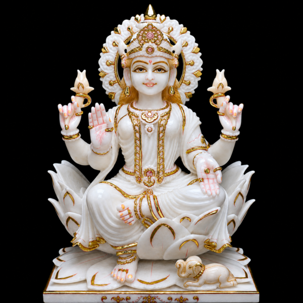 Mahalakshmi Lotus Marble Murti