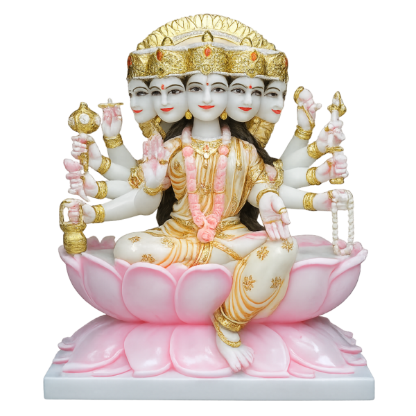 Panchmukhi Gayatri Mata Marble Murti
