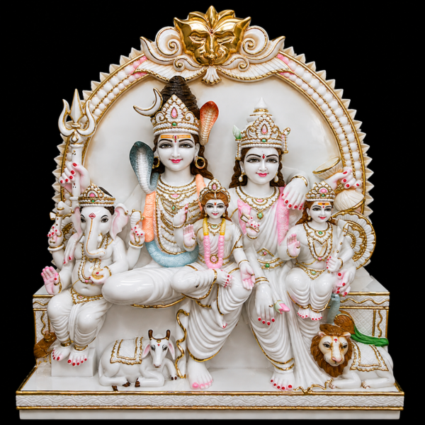 Parivar Darshan Shiv Parivar Marble Murti
