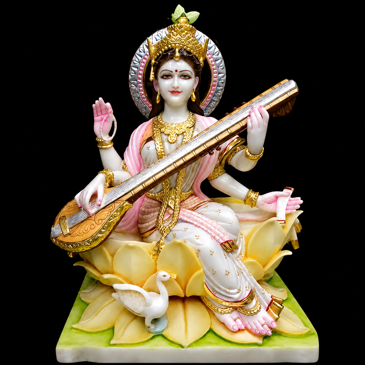 Sharada Maa Maa Saraswati Marble Murti