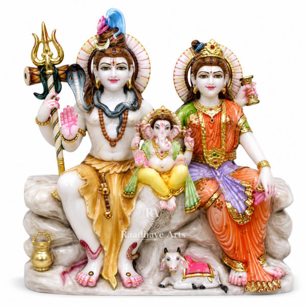 Shiv Parivar Blessing Marble Murti