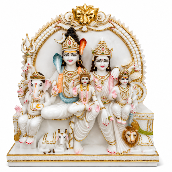 Shiv Family Shiv Parivar Marble Murti