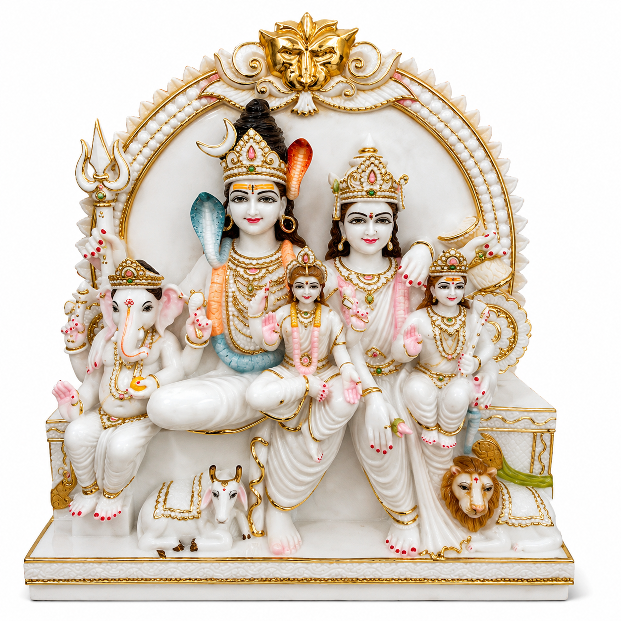 Shiv Family Shiv Parivar Marble Murti