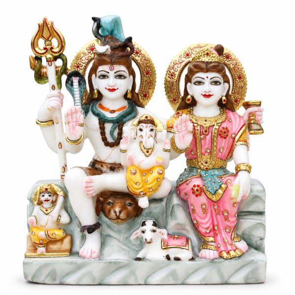Divine Family Shiv Parivar Marble Murti