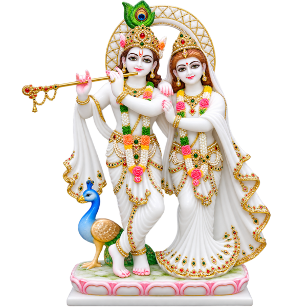 Shyam Sundar & Radha Divine Elegance Marble Murti