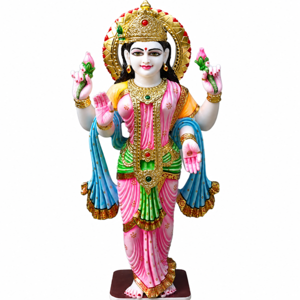 Lakshmi Padmasana Maa Lakshmi Marble Murti