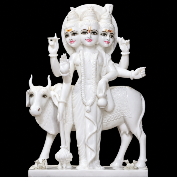Tridev Roop Dattatreya Marble Murti