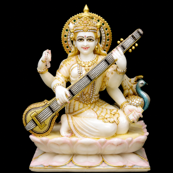Veenapani Maa Saraswati Marble Murti