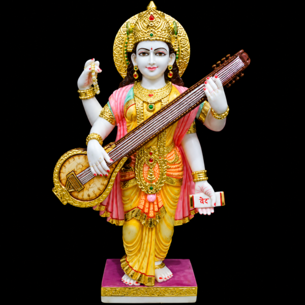 Vidya Devi Maa Saraswati Marble Murti