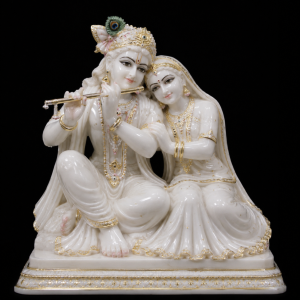 Divine Love Radha Krishna Marble Murti