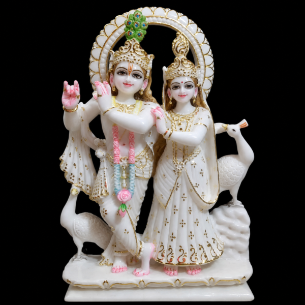 Madhur Milan Radha Krishna Marble Murti