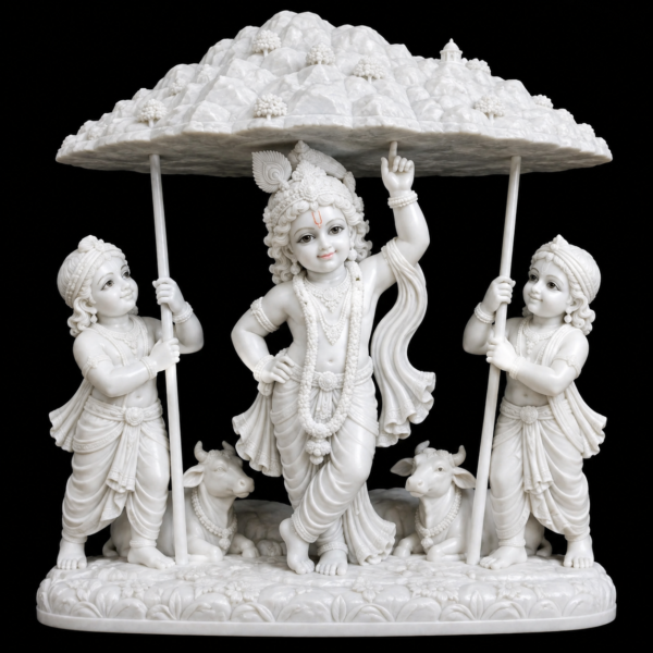 Govardhan Dhar Krishna Ji Marble Murti